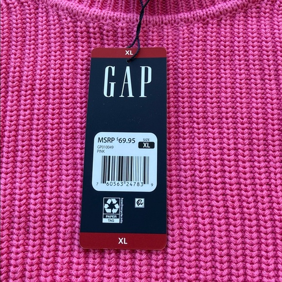 NWT Gap Pink Women’s XL Crewneck Long Sleeve Sweater - Picture 3 of 5